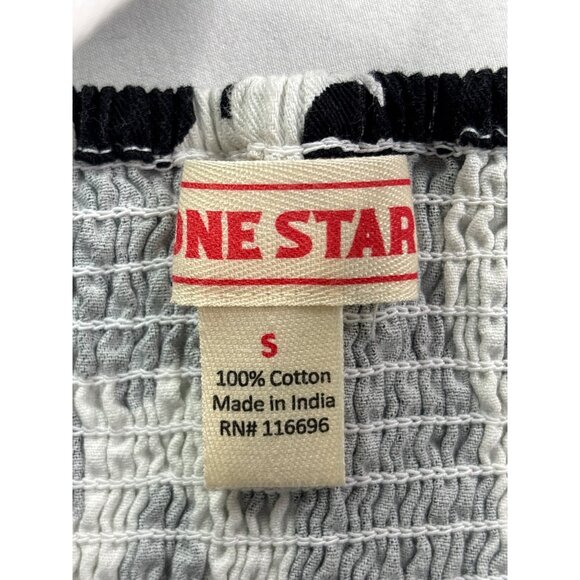 One Star Cow Print Crop Top Size s Sleeveless Smocked Back Cotton Western - Picture 3 of 4